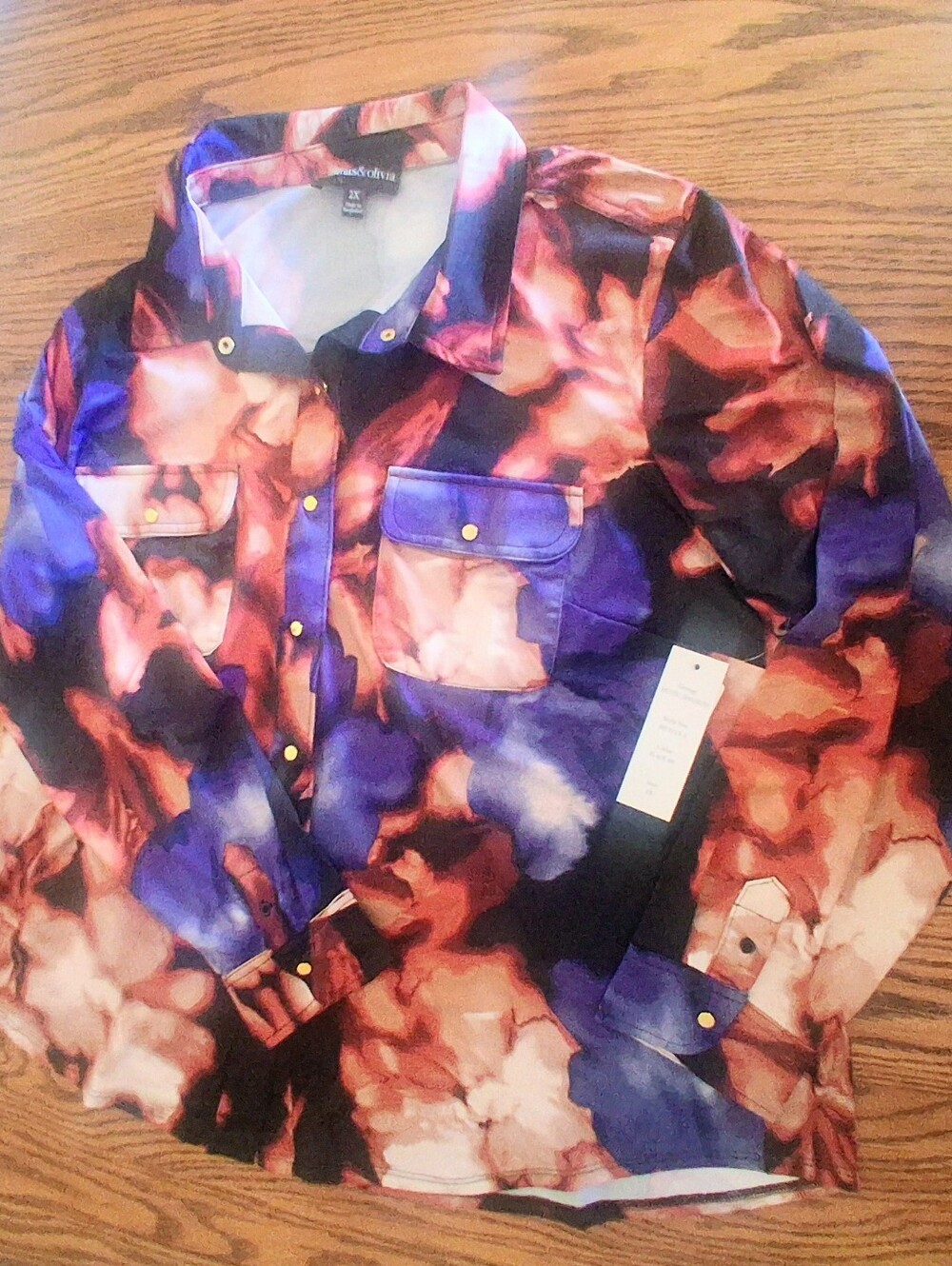 NWT Womens Plus Top, By THOMAS & Olivia, Sz 2X